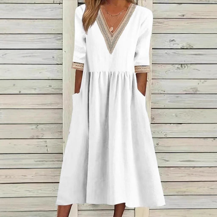 LIVIA | Lace Dress with Mid-Length Design