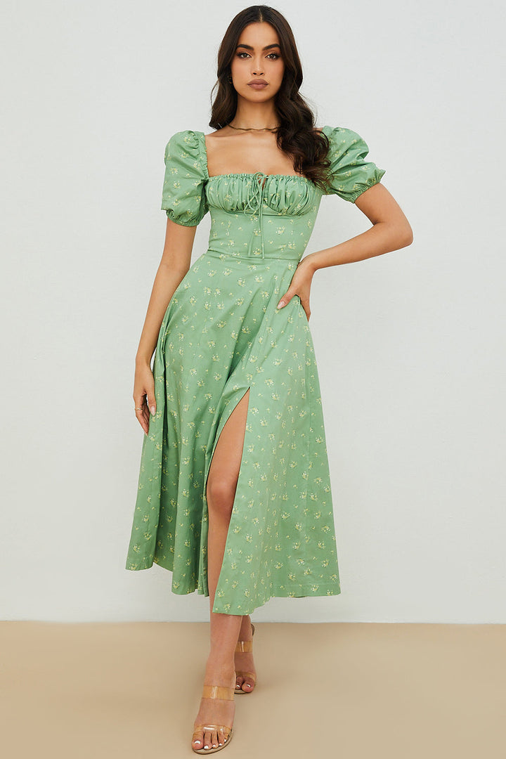 Aviana - Puff Sleeve Floral Dress