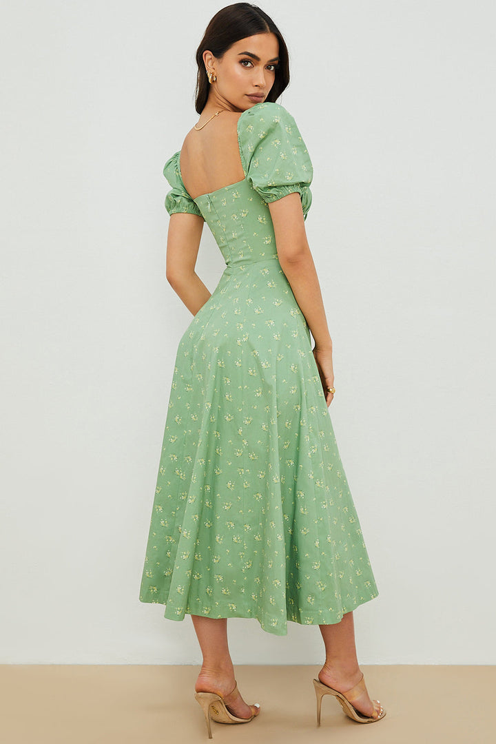 Aviana - Puff Sleeve Floral Dress