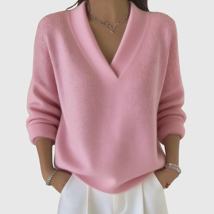 Faye | Cozy Relaxed Fit V-Neck Sweater