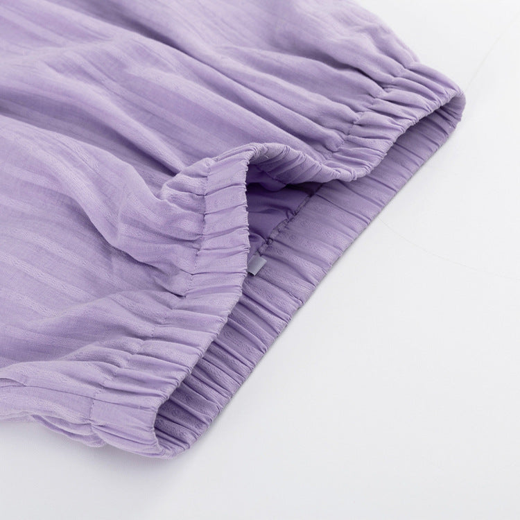 Viola - Stylish Button-Up Shirt and Lightweight Shorts Ensemble