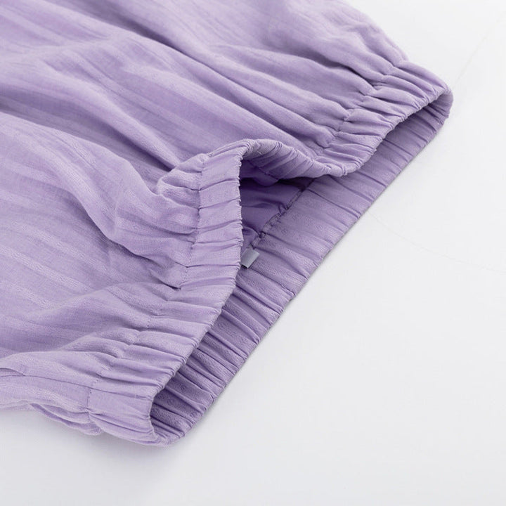 Viola - Stylish Button-Up Shirt and Lightweight Shorts Ensemble