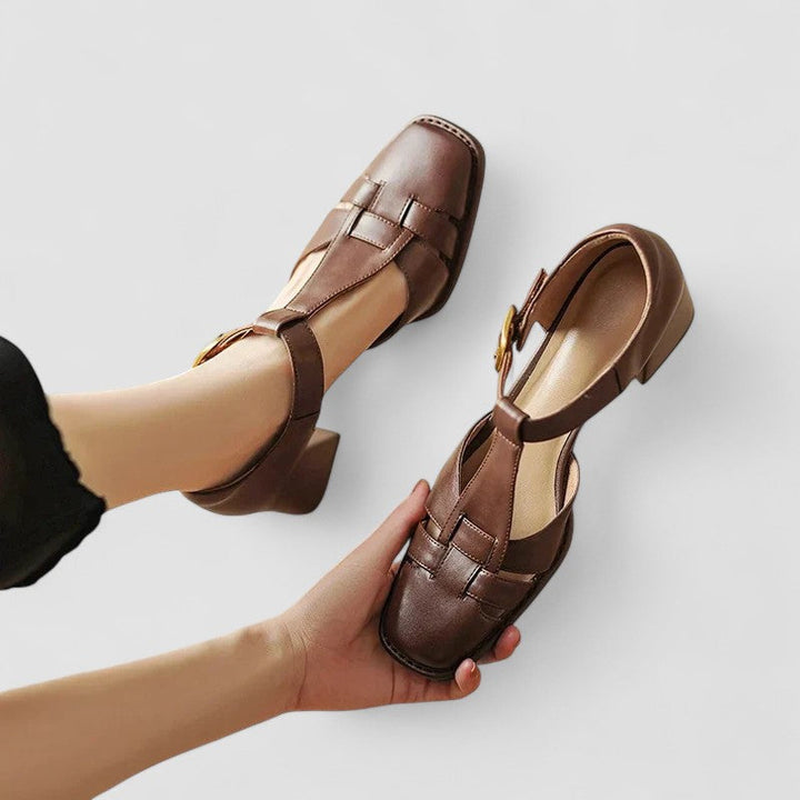 Scarlett – T-Strap Block Heels with Orthopedic Support