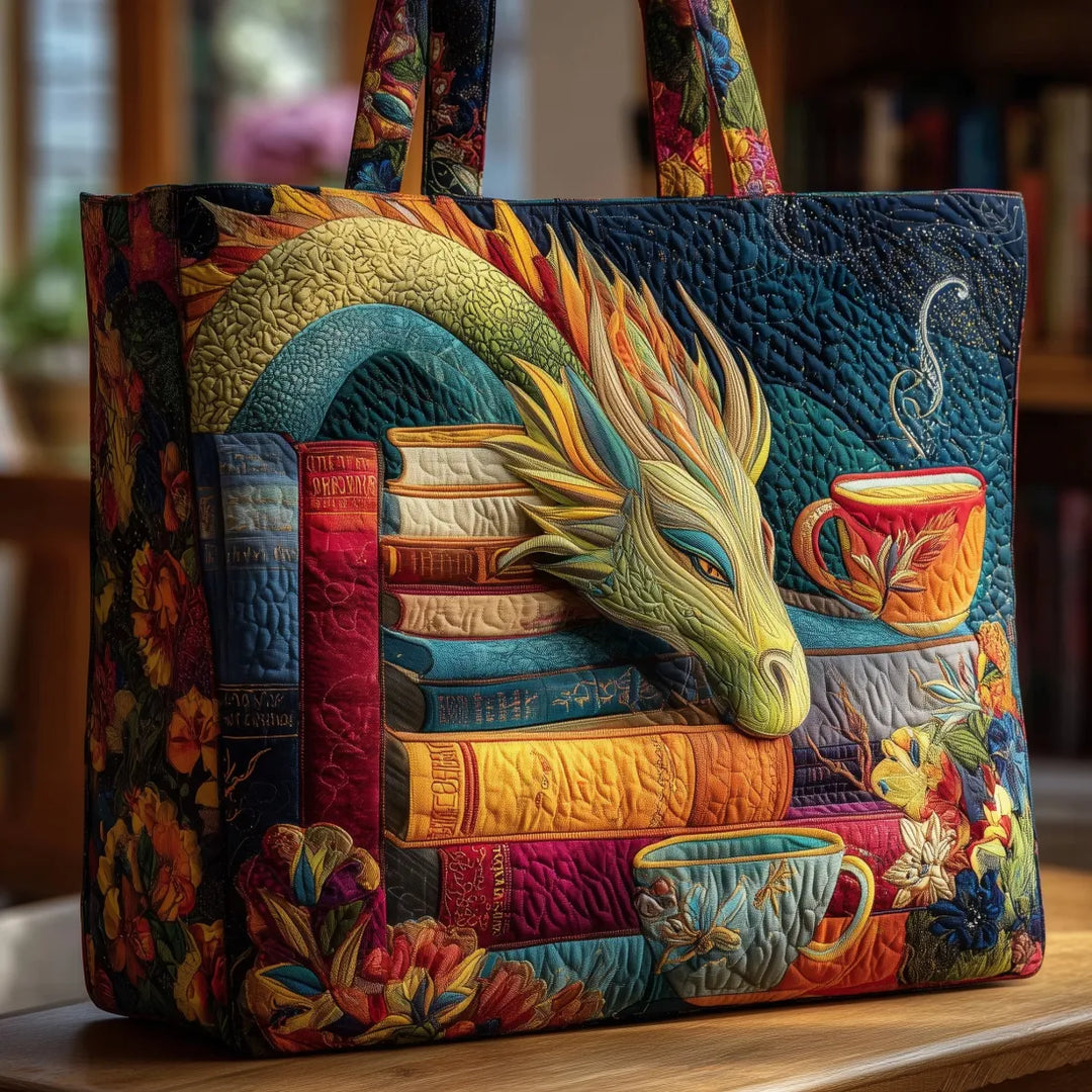Handcrafted Bag: The Dragon and the Ancient Tomes