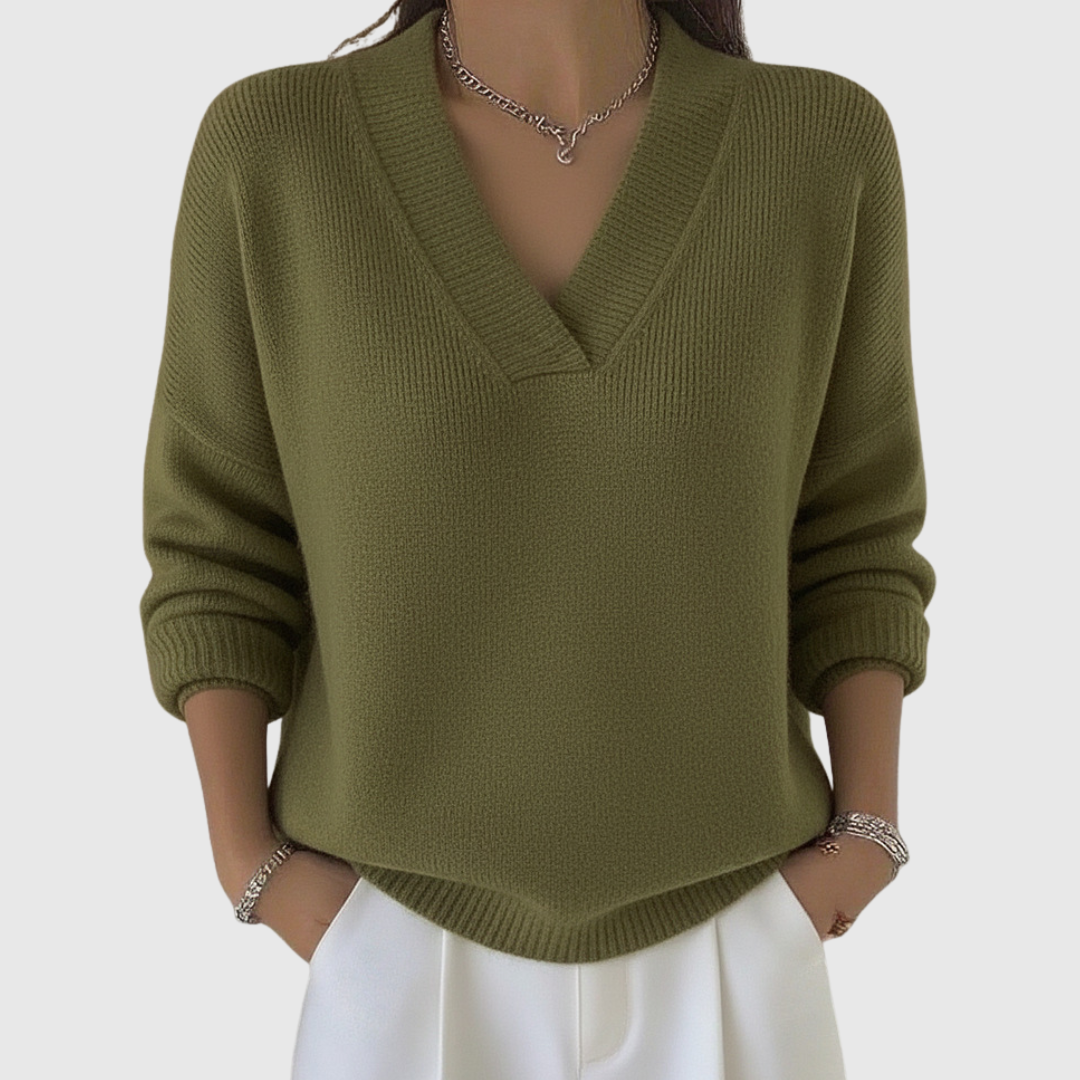 Faye | Cozy Relaxed Fit V-Neck Sweater