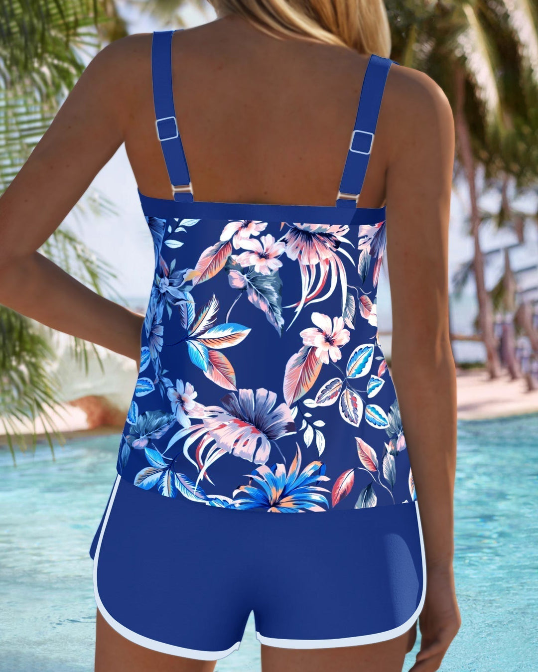 Imke | U-Neck Sleeveless Printed Tankini Top