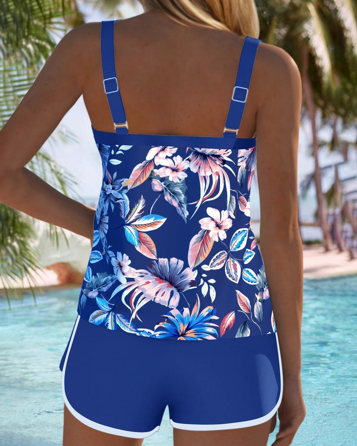Imke | U-Neck Sleeveless Printed Tankini Top