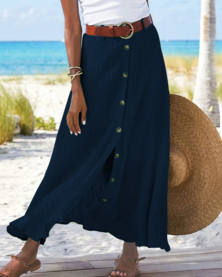 Syndy - Flowing Button-Up Skirt