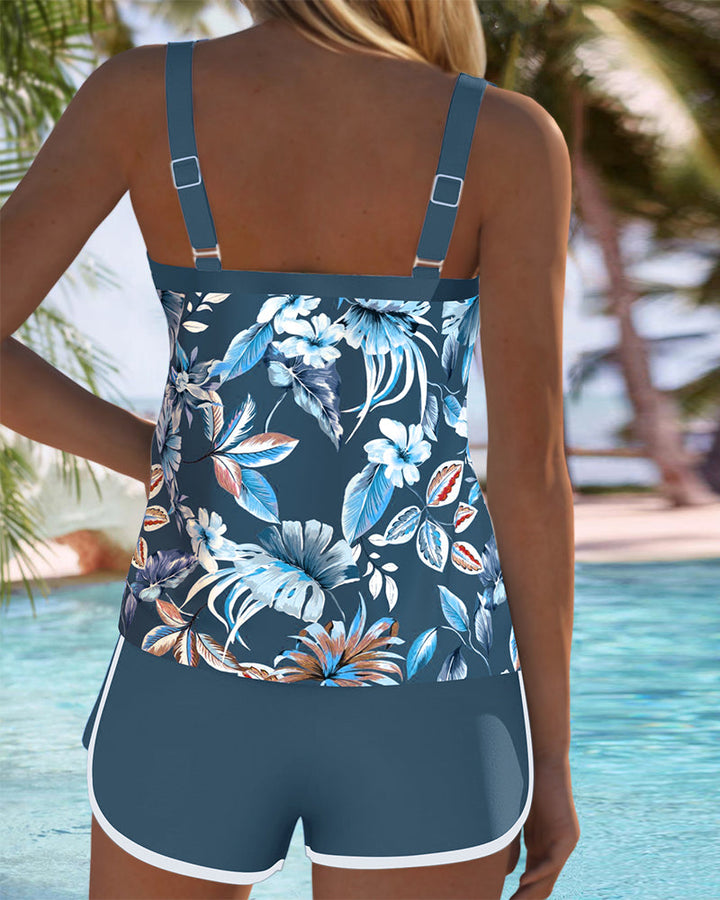 Imke | U-Neck Sleeveless Printed Tankini Top