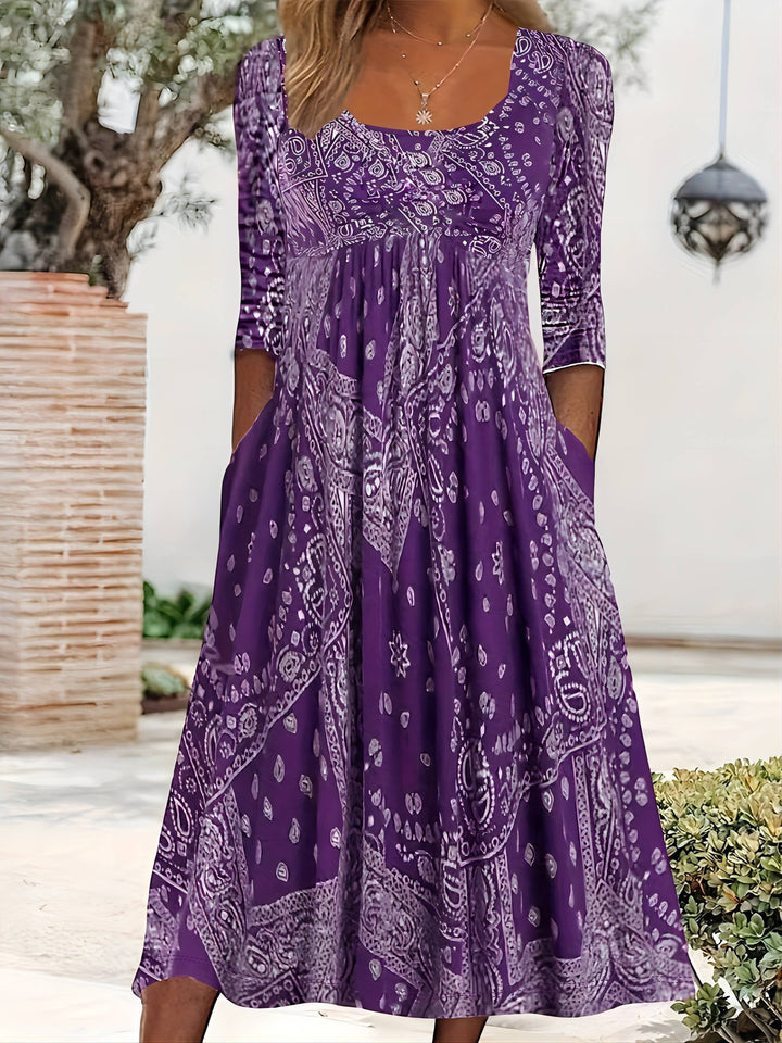 ELOWEN | Relaxed Long Sleeve Midi Dress