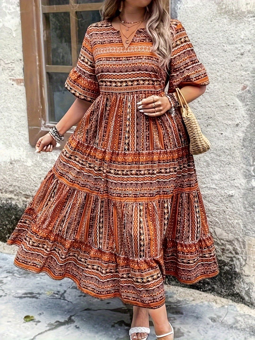 Joraine - Flowing Ethnic-Inspired Dress