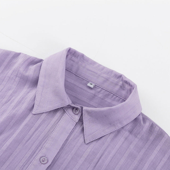 Viola - Stylish Button-Up Shirt and Lightweight Shorts Ensemble