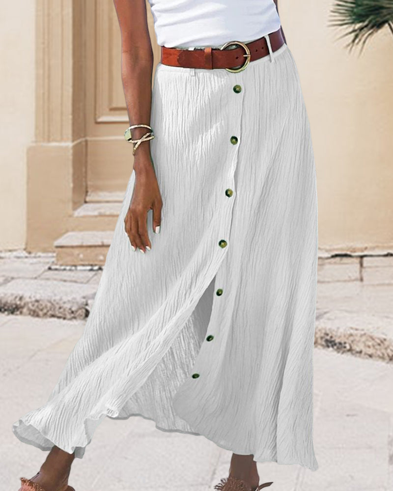 Syndy - Flowing Button-Up Skirt