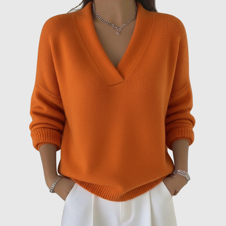 Faye | Cozy Relaxed Fit V-Neck Sweater