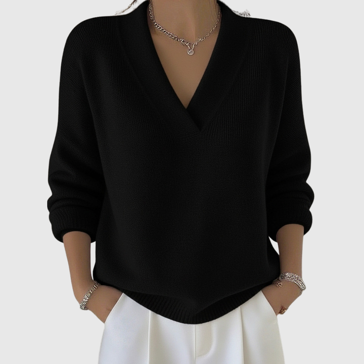 Faye | Cozy Relaxed Fit V-Neck Sweater