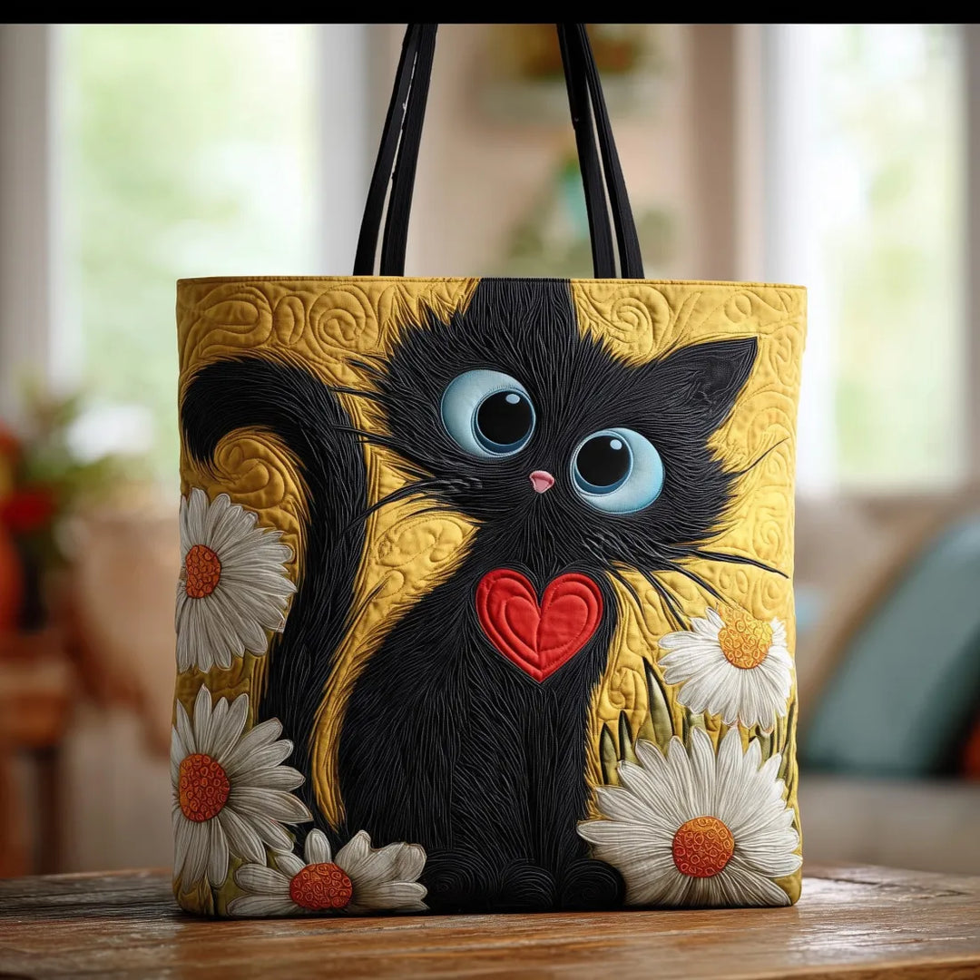 Handcrafted Bag - The Enchanted Black Cat and Seven Owls