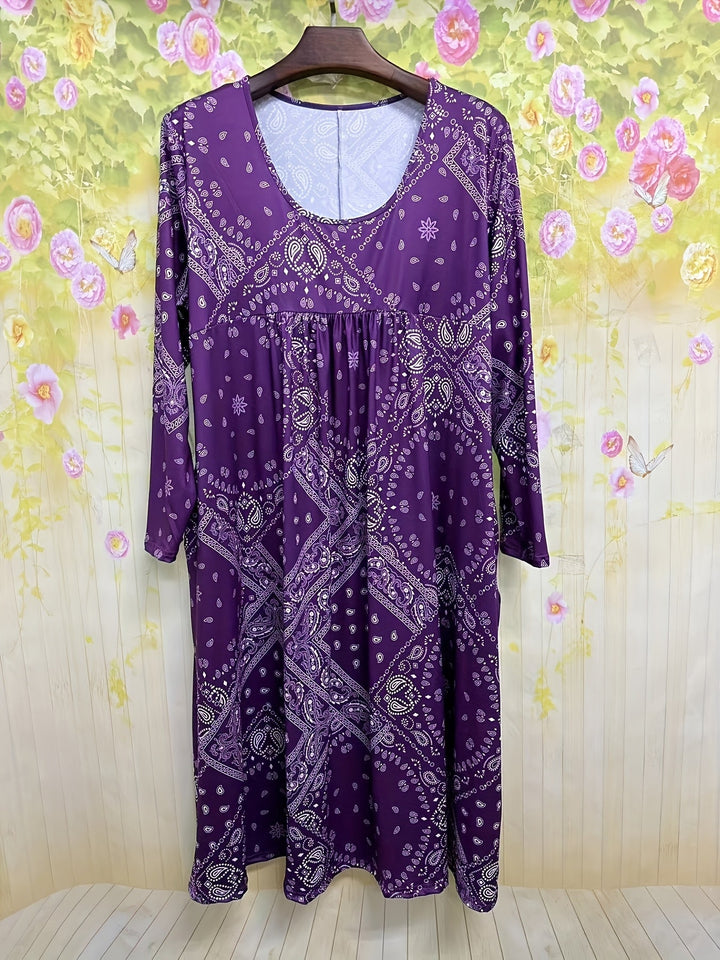 ELOWEN | Relaxed Long Sleeve Midi Dress