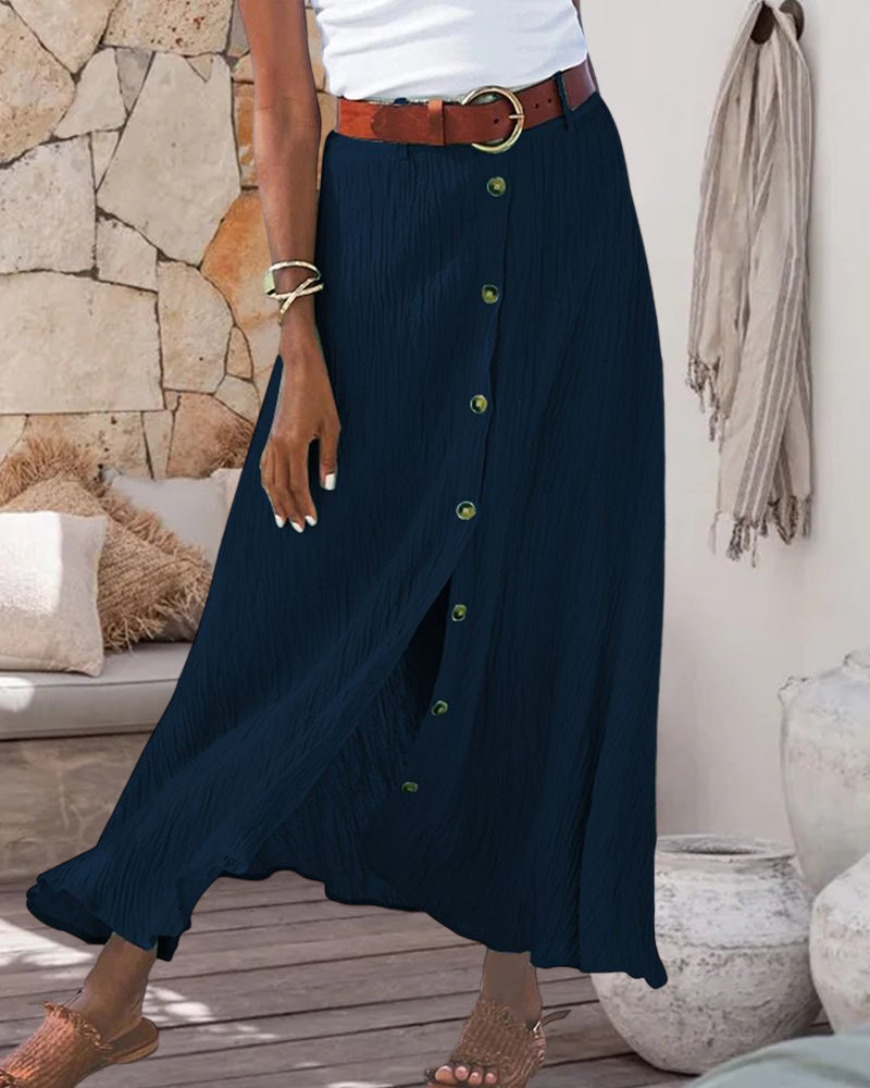 Syndy - Flowing Button-Up Skirt