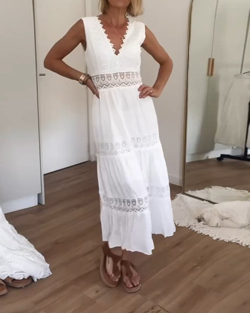 Circe - V-Neck Lace Camisole Dress