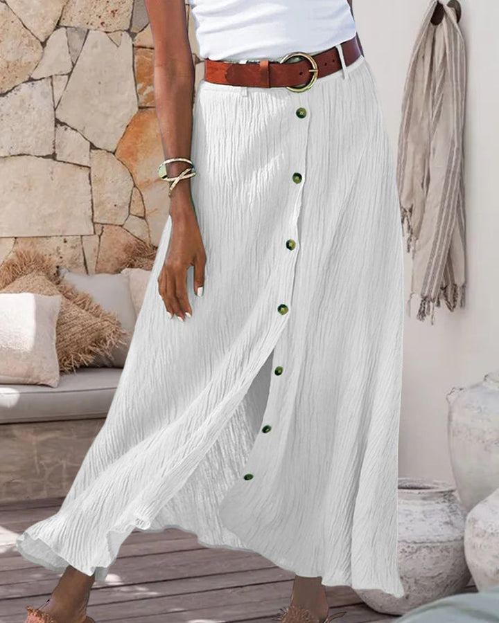 Syndy - Flowing Button-Up Skirt