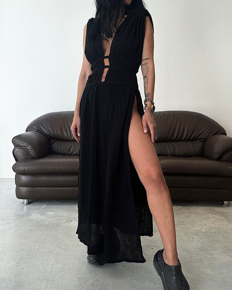 Zolla - Textured Cut-Out Dress