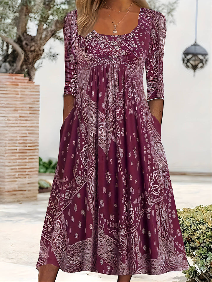 ELOWEN | Relaxed Long Sleeve Midi Dress