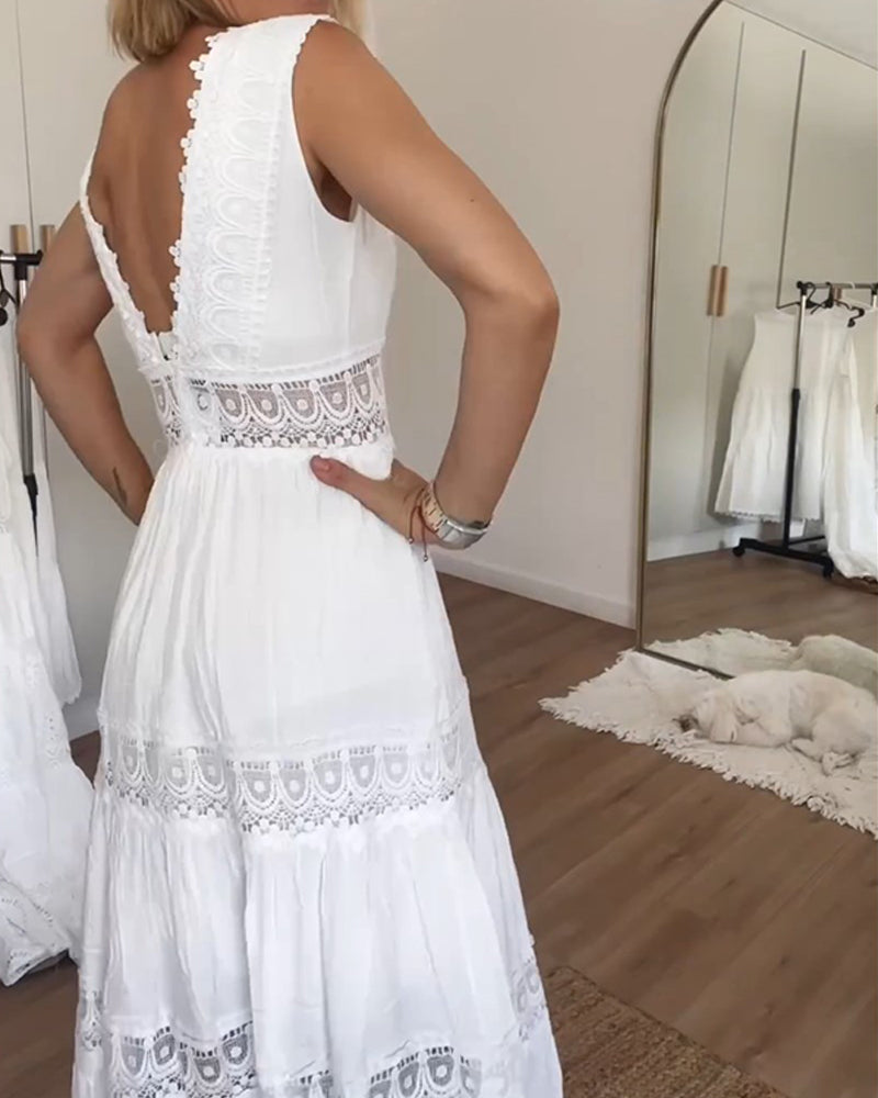 Circe - V-Neck Lace Camisole Dress