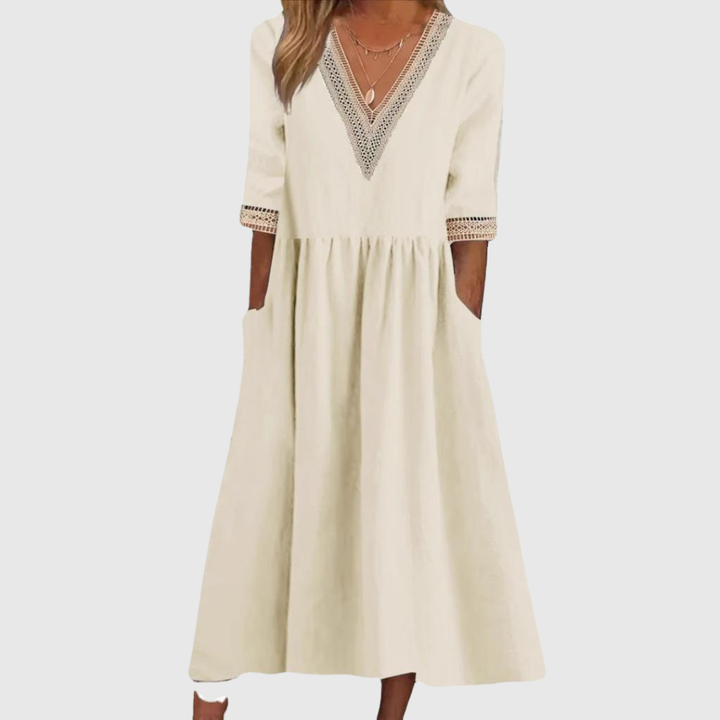 LIVIA | Lace Dress with Mid-Length Design