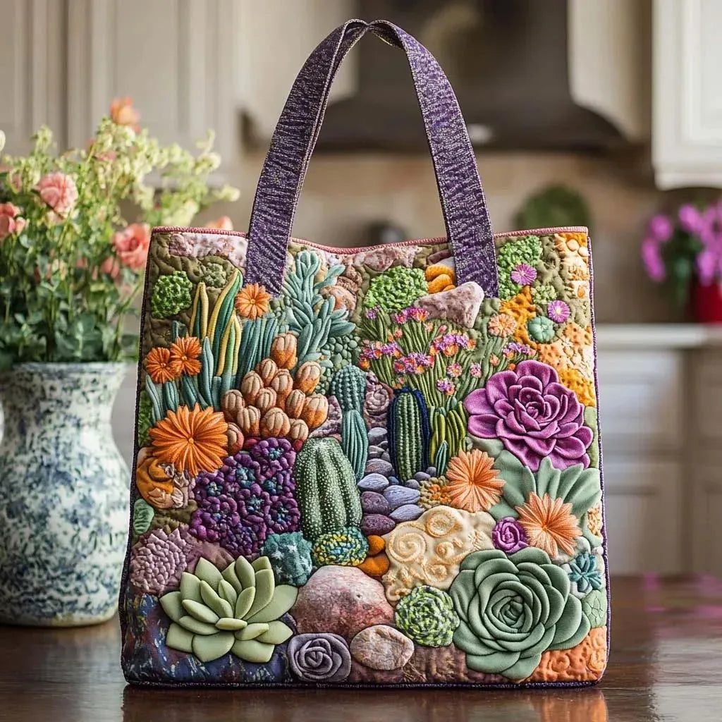 Handcrafted Succulent-Themed Bag