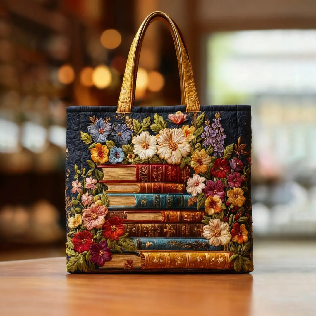 Handcrafted Floral Library Bag