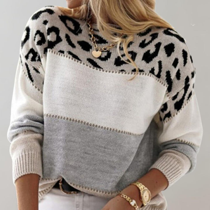 Diane | Leopard-Accent Knit Sweater