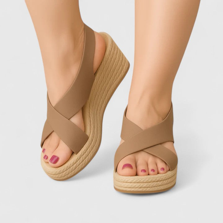 Bellany - Crisscross Wedge Sandals