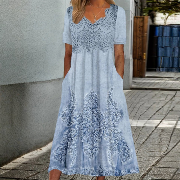INDIGO | CHIC FLORAL MIDI DRESS