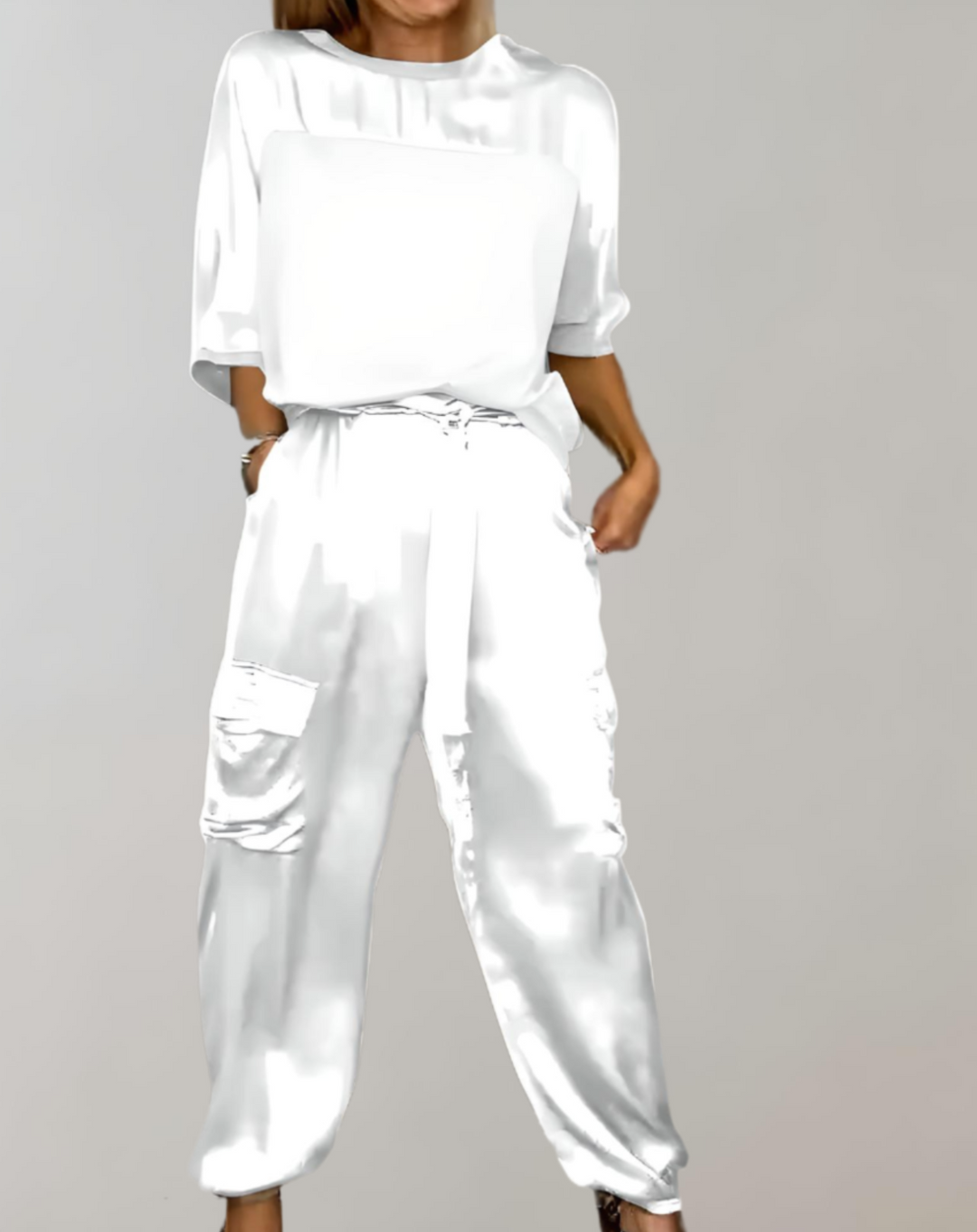 Finley - Luxe Silk Cargo Lounge Ensemble