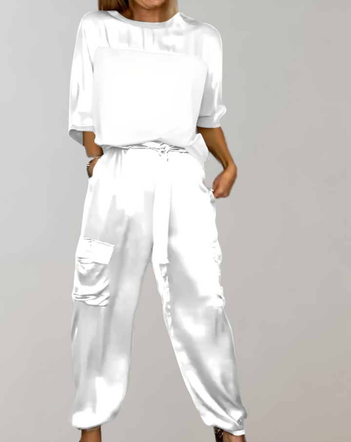 Finley - Luxe Silk Cargo Lounge Ensemble