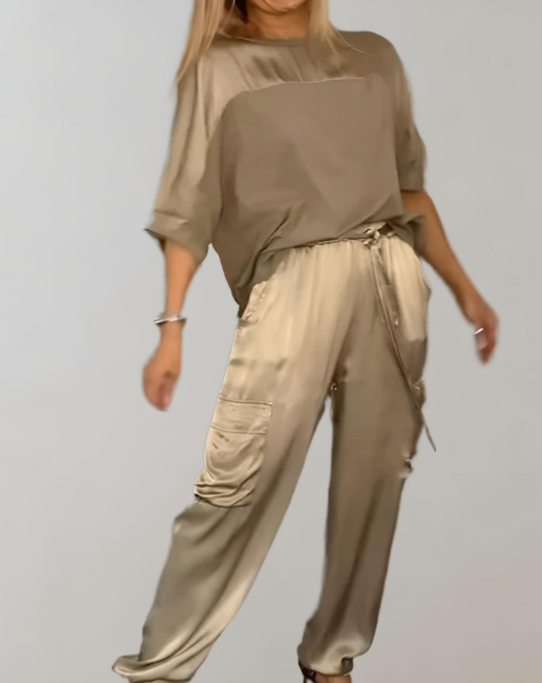 Finley - Luxe Silk Cargo Lounge Ensemble