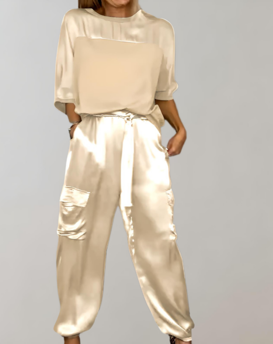 Finley - Luxe Silk Cargo Lounge Ensemble