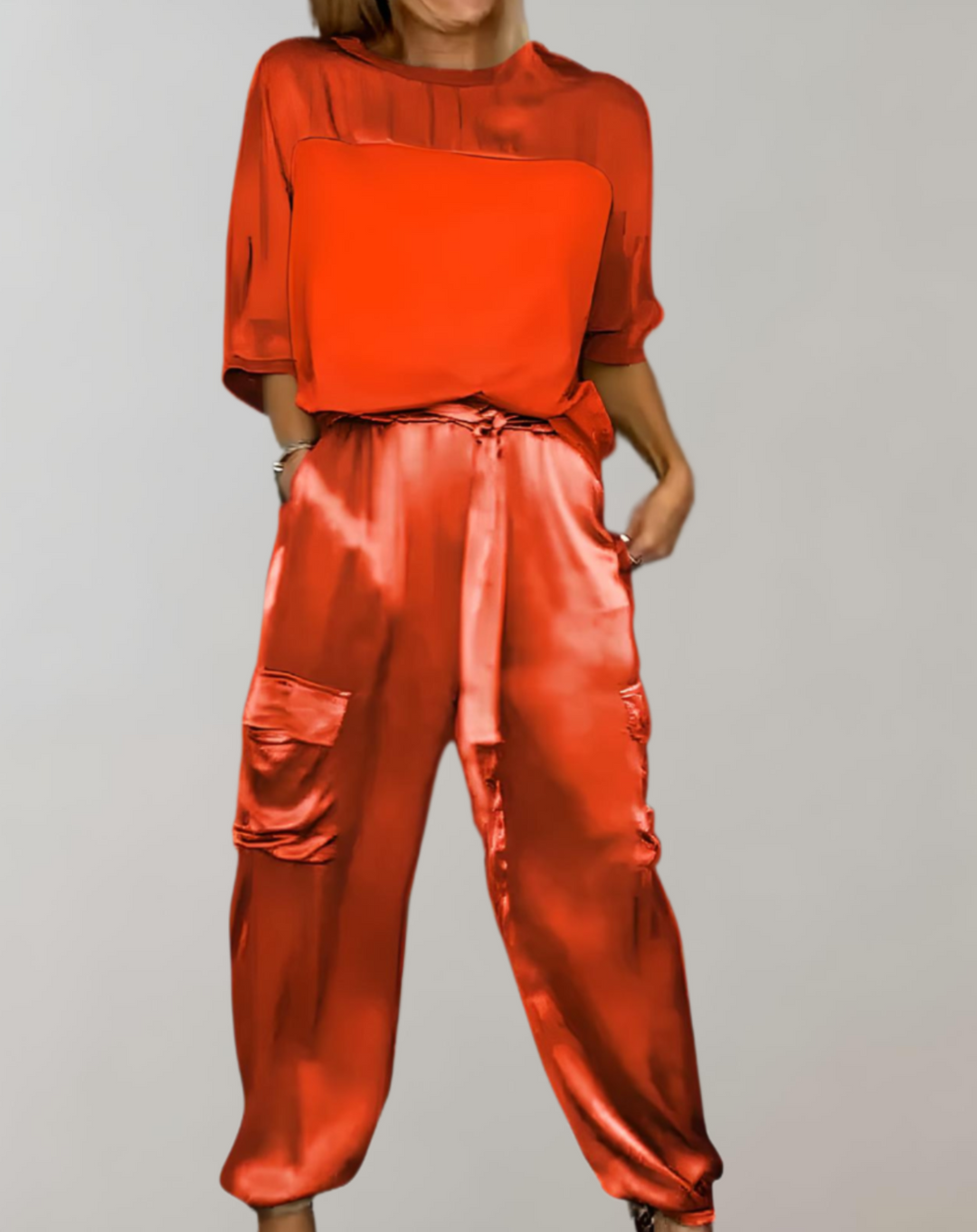 Finley - Luxe Silk Cargo Lounge Ensemble