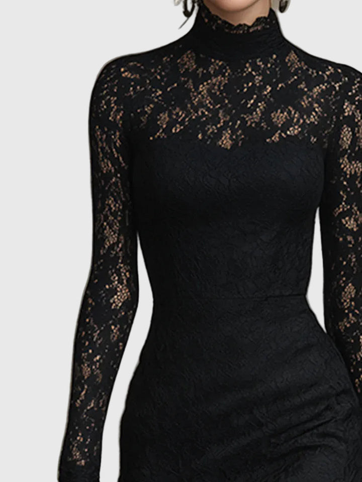 Monica | Sophisticated Flared Lace Maxi Gown