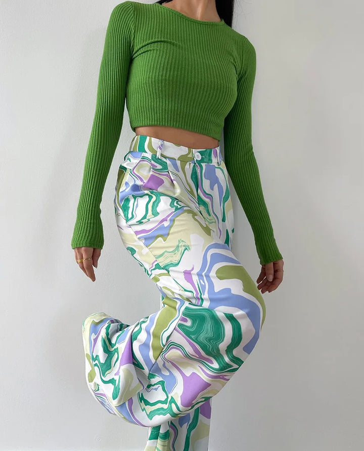 Zyra - Striking Swirl Print Ensemble