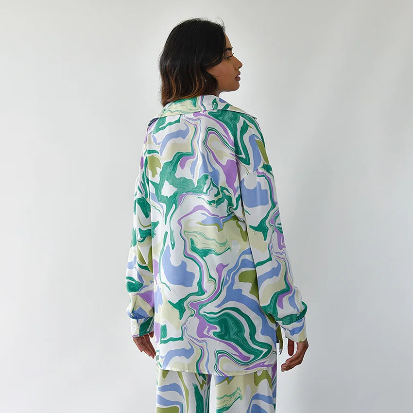 Zyra - Striking Swirl Print Ensemble