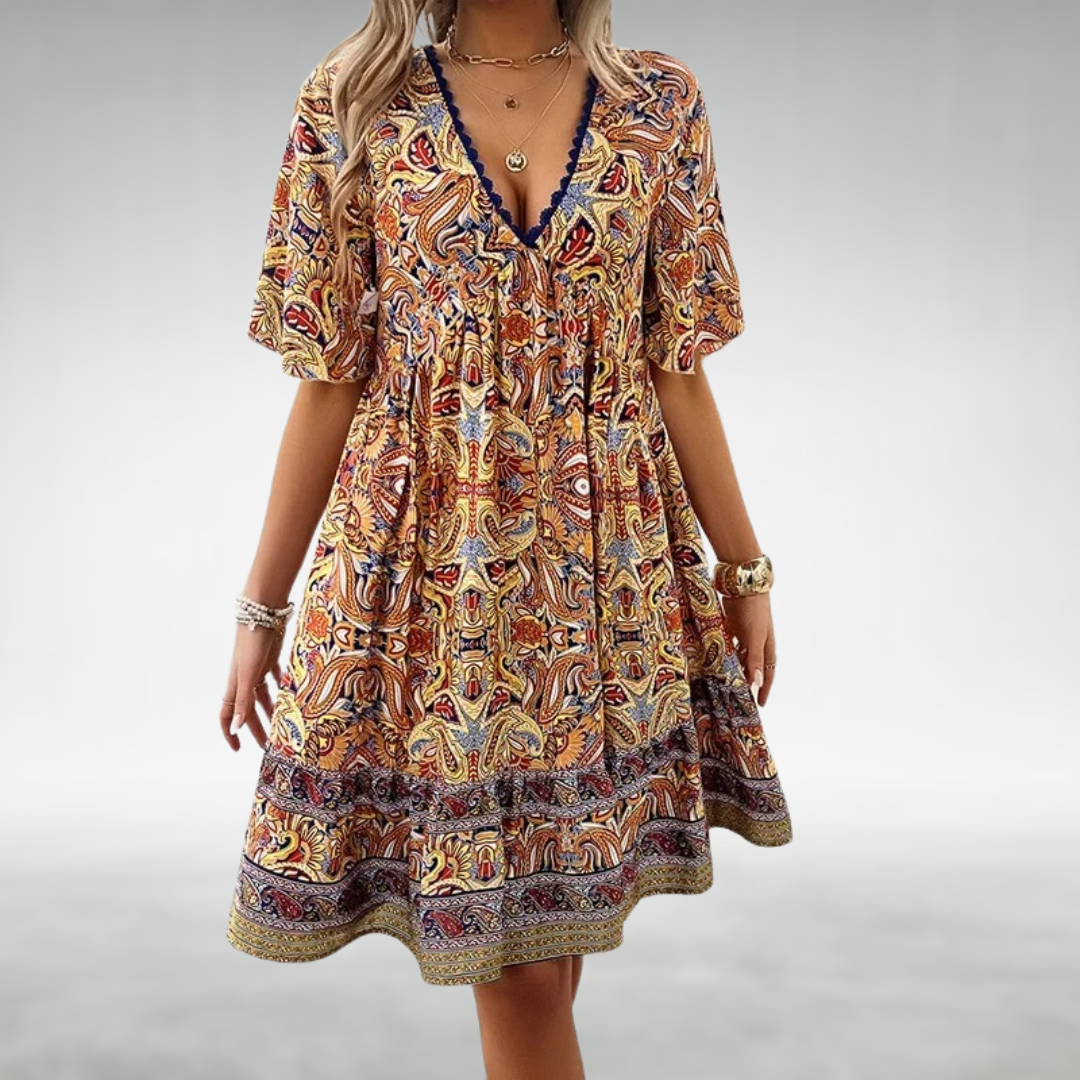Quinley - Bohemian Flow Swing Dress