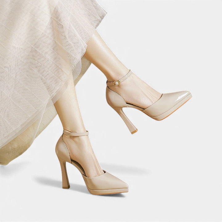 Evette Leather High Heels