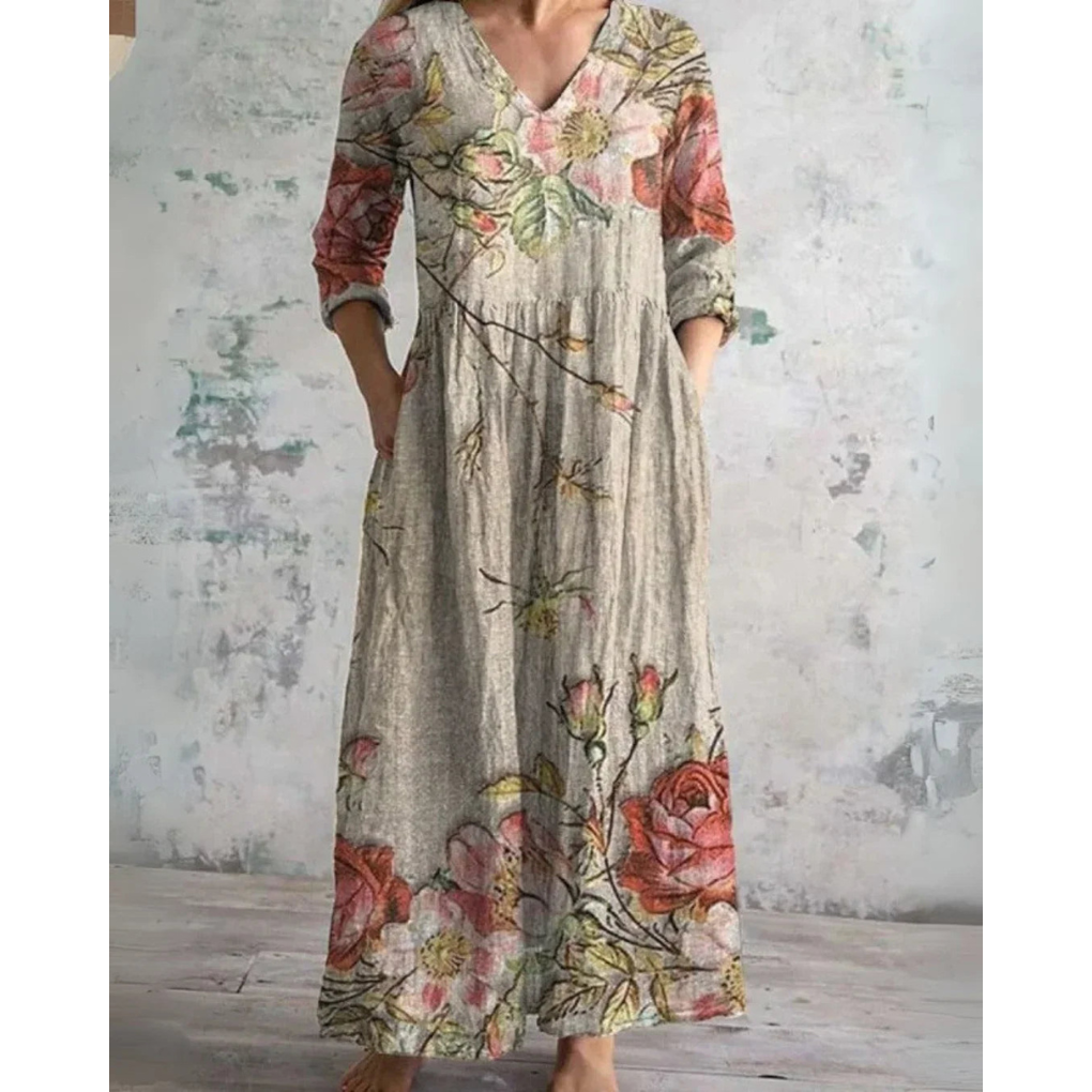 Eleanor Vintage Floral Maxi Dress