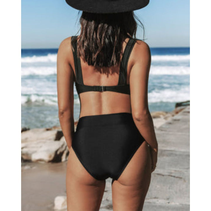Claire | Classic High-Waisted Solid Swimsuit
