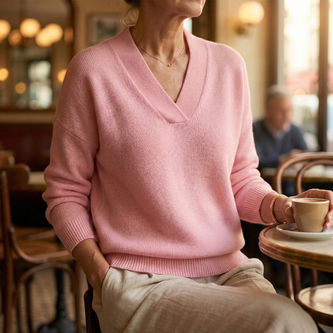 Faye | Cozy Relaxed Fit V-Neck Sweater