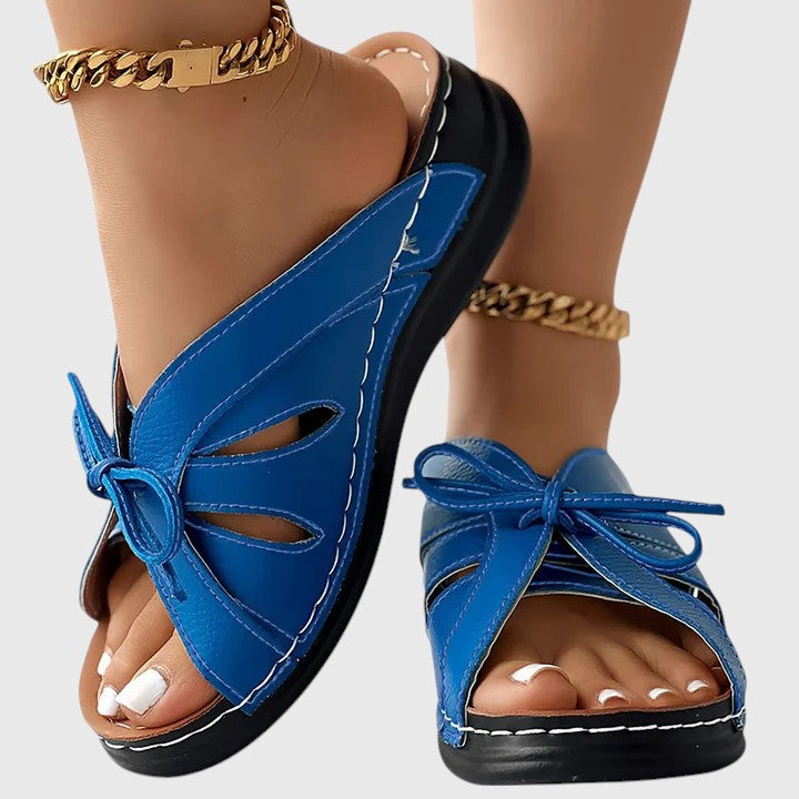 Darcy - Elegant Ribbon Slip-On Sandals