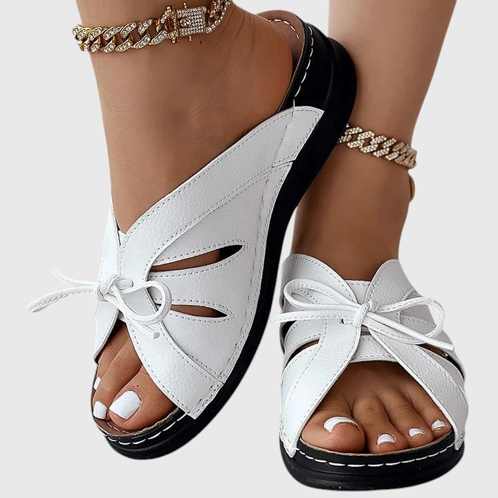Darcy - Elegant Ribbon Slip-On Sandals