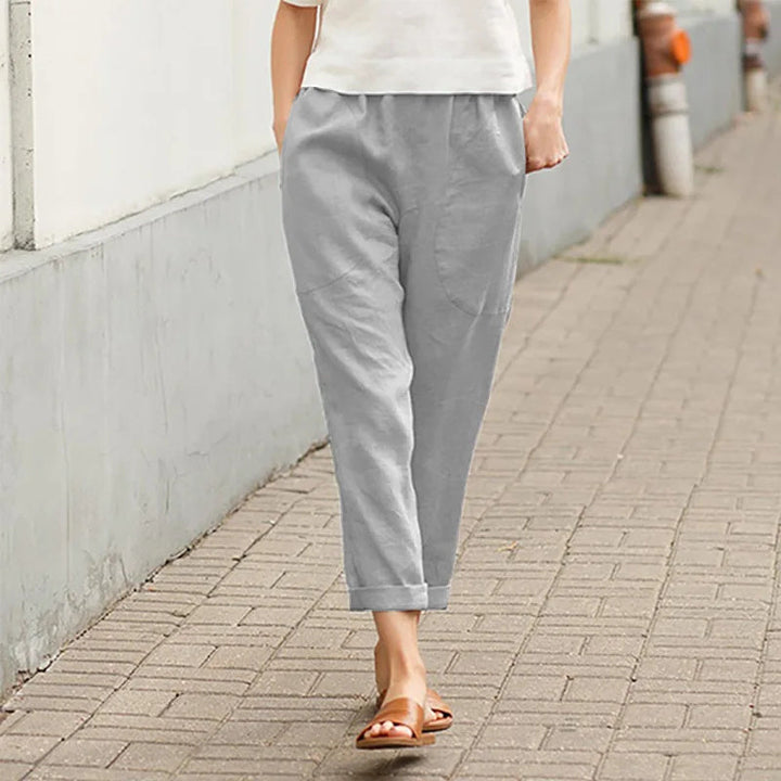 Kriza - Pocketed Wide Leg Trousers