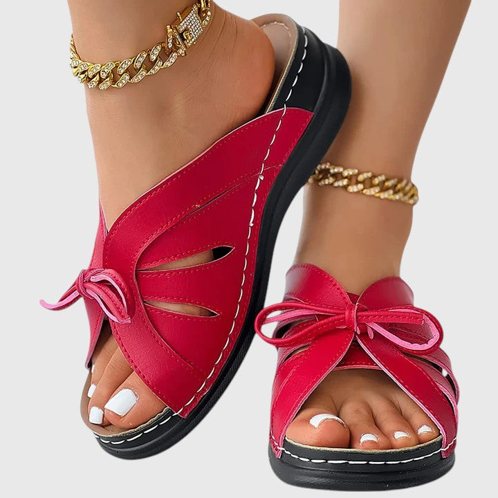 Darcy - Elegant Ribbon Slip-On Sandals